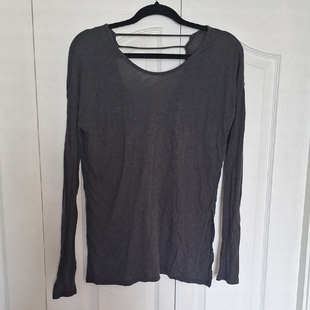 Hollister Black and Blue Relaxed Long Sleeve Blouse